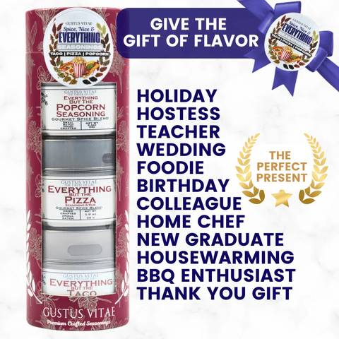 Spice, Nice & Everything Seasonings: Taco, Pizza, Popcorn | Gift Pack Set of 3 Gustus Vitae  Collections & Gift Sets