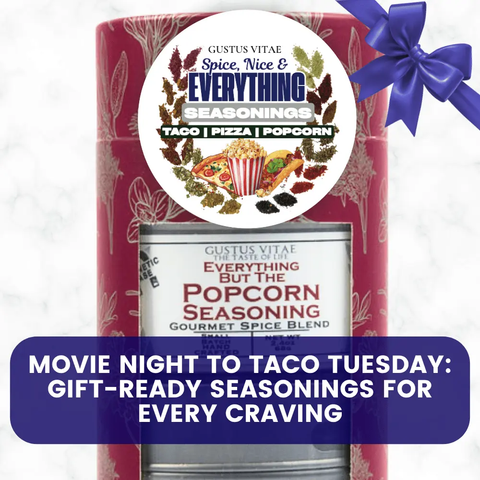 Spice, Nice & Everything Seasonings: Taco, Pizza, Popcorn | Gift Pack Set of 3 Gustus Vitae  Collections & Gift Sets