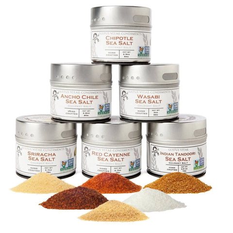Spicy Sea Salt Collection – 6 Gourmet Tins | Handcrafted in USA Gustus Vitae  Collections & Gift Sets