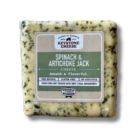 Spinach and Artichoke Infused Monterey Jack Cheese – Handcrafted Artisan Dairy | Made in USA Keystone Cheese  Cheese