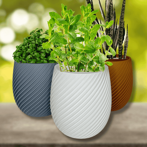 Spiral Pattern Indoor Planter Pot – 5.5 Inch Diameter – Wall Mount or Tabletop | Made in USA Chatelet Manufacturing 