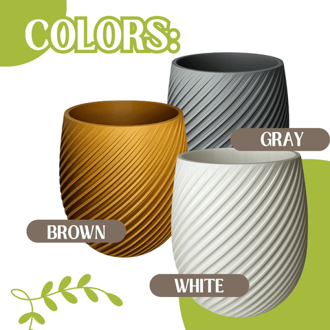 Spiral Pattern Indoor Planter Pot – 5.5 Inch Diameter – Wall Mount or Tabletop | Made in USA Chatelet Manufacturing 