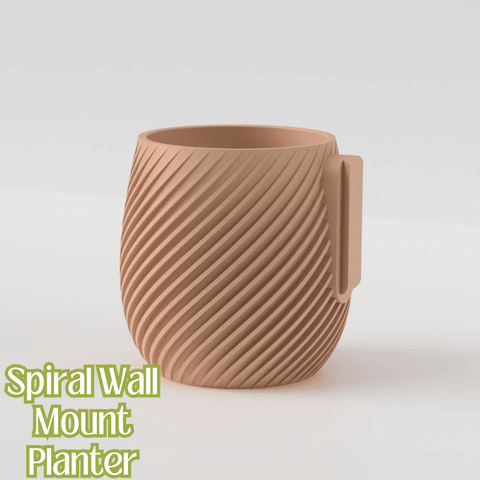 Spiral Pattern Indoor Planter Pot – 5.5 Inch Diameter – Wall Mount or Tabletop | Made in USA Chatelet Manufacturing 