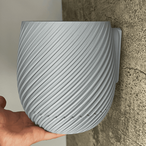 Spiral Pattern Indoor Planter Pot – 5.5 Inch Diameter – Wall Mount or Tabletop | Made in USA Chatelet Manufacturing 
