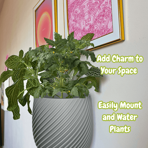 Spiral Pattern Indoor Planter Pot – 5.5 Inch Diameter – Wall Mount or Tabletop | Made in USA Chatelet Manufacturing 