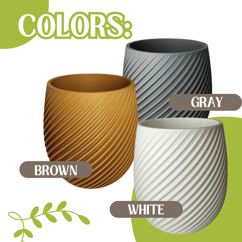Spiral Pattern Indoor Planter Pot – 5.5 Inch Diameter – Wall Mount or Tabletop | Made in USA Chatelet Manufacturing 