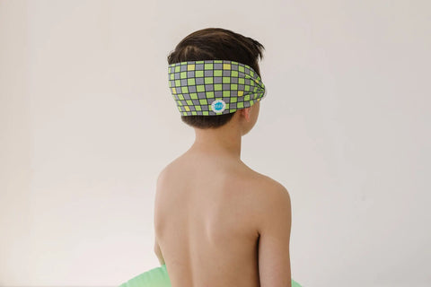 Splash Place Neon Green Checker Swim Goggles – Anti-Fog, Sensory Friendly | One Size Fits Kids to Adults | Assembled in USA Splash Place  Swim Goggles