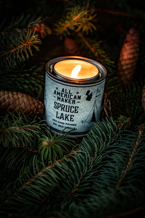 Spruce Lake Soy Wax Candle 8oz – Hand Poured – Made in USA All American Maker 