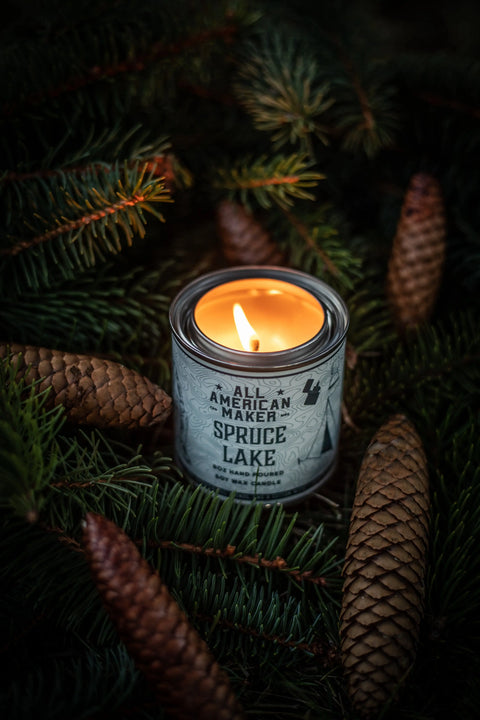 Spruce Lake Soy Wax Candle 8oz – Hand Poured – Made in USA All American Maker 