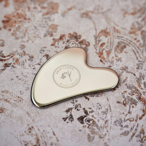 Stainless Steel Gua Sha Facial Massage Tool – Cooling Lymphatic Skin Sculptor | Handmade in USA Skin Linen 