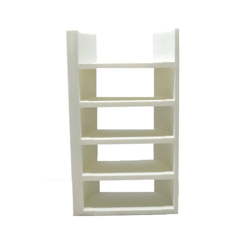 The Chatelet Manufacturing Lid Organizer Compatible With Stanley Cup Lids is a white, five-shelf foam organizer with straws storage—perfect for kitchen counters or cabinets, shown upright against a plain white background. Made in the USA.