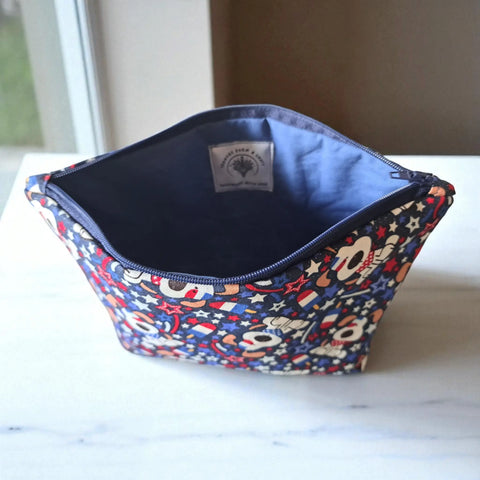 Star Spangled Puppy - Makeup Bag/ Cosmetic Bag (Different Sizes) Frances Farm & Craft LLC  Cosmetic bags