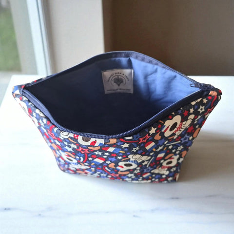 Star Spangled Puppy Makeup Bag Set – Durable Cotton Cosmetic Pouches in Small, Medium, Large | Handmade in USA Frances Farm & Craft  Cosmetic bags