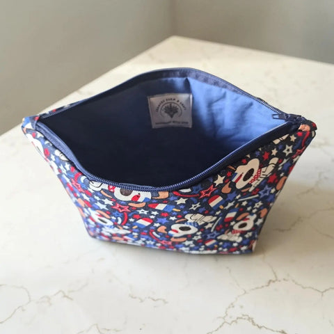 Star Spangled Puppy Makeup Bag Set – Durable Cotton Cosmetic Pouches in Small, Medium, Large | Handmade in USA Frances Farm & Craft  Cosmetic bags