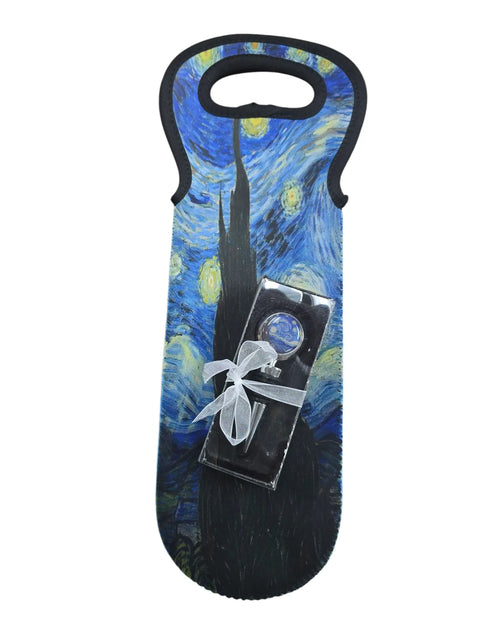 Starry Night Insulated Wine Tote 14 Inch – Artistic Wine Carrier Gift | Made in USA Michelle Marie Boutique  Wine Bag