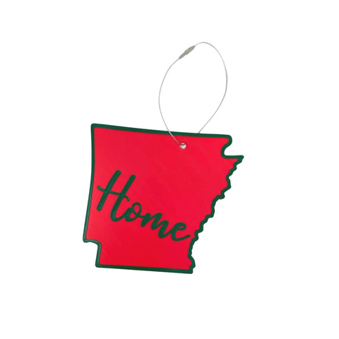 State Pride Christmas Ornament – Red Green Home Script | Made in USA Chatelet Manufacturing 