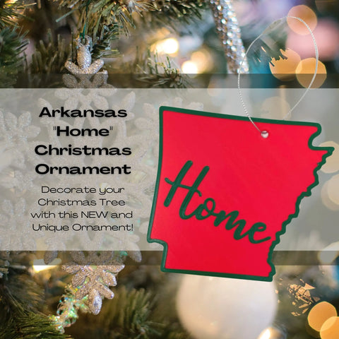 State Pride Christmas Ornament – Red Green Home Script | Made in USA Chatelet Manufacturing 