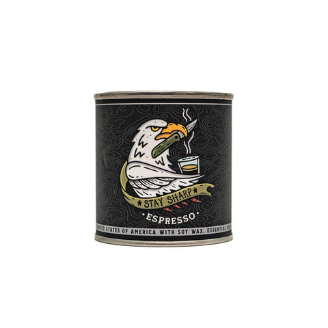 Stay Sharp Espresso Candle – Natural Soy Wax Scent | Made in USA All American Maker 