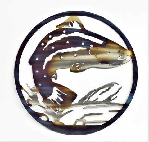 Steelhead Trout Metal Wall Art – Rustic Fish Decor | Handcrafted in USA Knights Home Decor  item