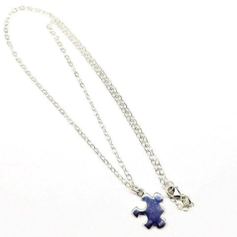 Sterling Silver Autism Awareness Puzzle Piece Pendant Necklace – Handmade Montana | Made in USA Alexa Martha Designs  Necklace