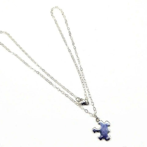 Sterling Silver Autism Awareness Puzzle Piece Pendant Necklace – Handmade Montana | Made in USA Alexa Martha Designs  Necklace