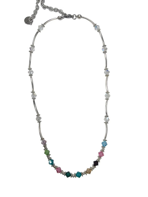 Sterling Silver Birthstone Necklace for Mom or Grandma – Custom Austrian Crystal Jewelry – Made in USA | Michelle Marie Boutique Michelle Marie Boutique  Necklace