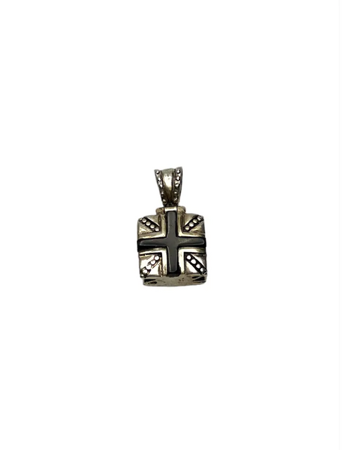 Sterling Silver Black Cross Pendant Necklace – Adjustable 18 Inch Chain | Handcrafted in USA by Michelle Marie Boutique Michelle Marie Boutique  Necklace