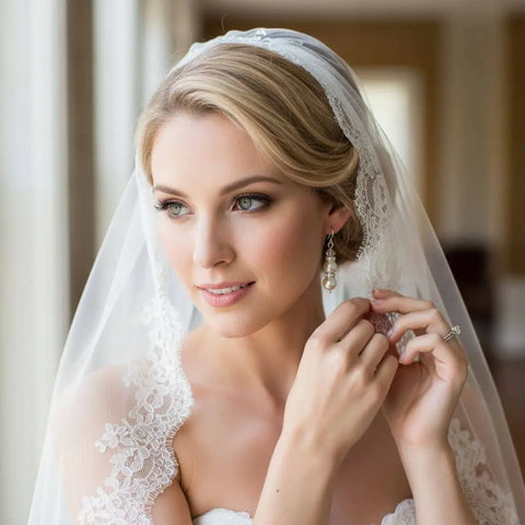Sterling Silver Bridal Earrings – Stacked Crystal Pearl Design | Made in USA Alexa Martha Designs  Earrings