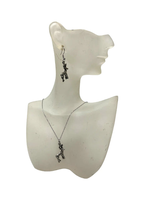 Sterling Silver Buck Deer Jewelry Set – 18 Inch Necklace with Dangle Earrings | Handmade Outdoor Gift | Made in USA Michelle Marie Boutique  Jewelry Set