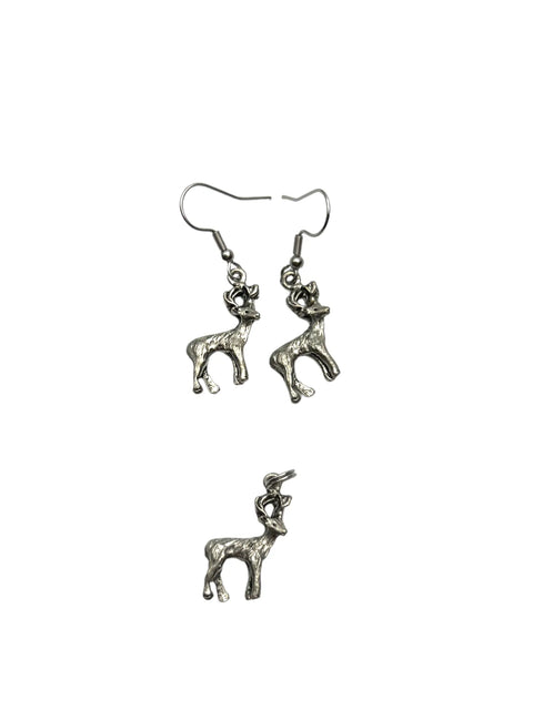 Sterling Silver Buck Deer Jewelry Set – 18 Inch Necklace with Dangle Earrings | Handmade Outdoor Gift | Made in USA Michelle Marie Boutique  Jewelry Set