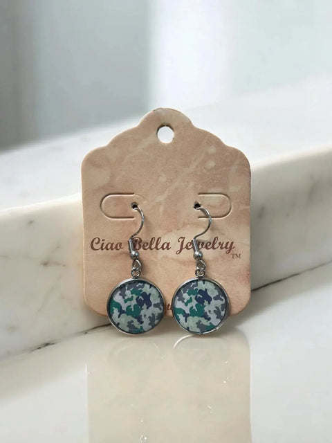 Sterling Silver Camo Earrings - Edgy & Unique | Fashionable Women's Earrings Michelle Marie Boutique  Earrings