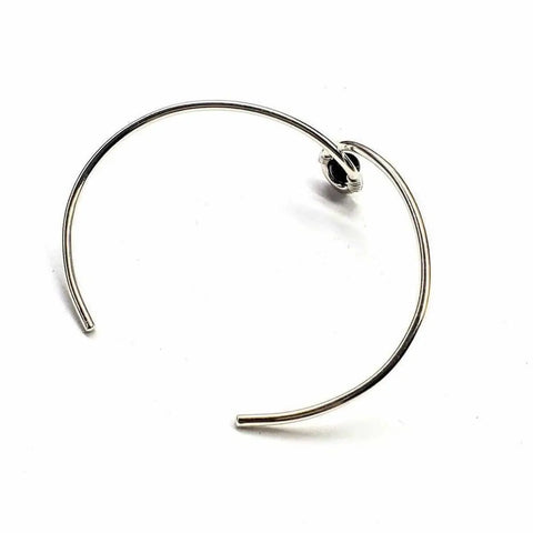 Sterling Silver Child Abuse Awareness Teardrop Bangle – Blue Bead Accent | Made in USA Alexa Martha Designs  Bracelet/Bangle