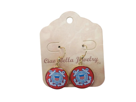 Sterling Silver Coast Guard Dangle Earrings – Officially Licensed Military Jewelry | Made in USA Michelle Marie Boutique  Earrings