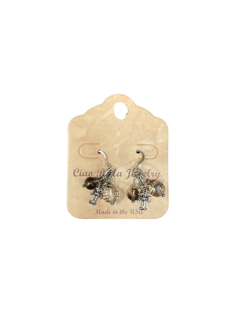 Sterling Silver Cross Cluster Earrings With Light Brown Gemstones – Handcrafted Jewelry | Made in USA Michelle Marie Boutique  Earrings