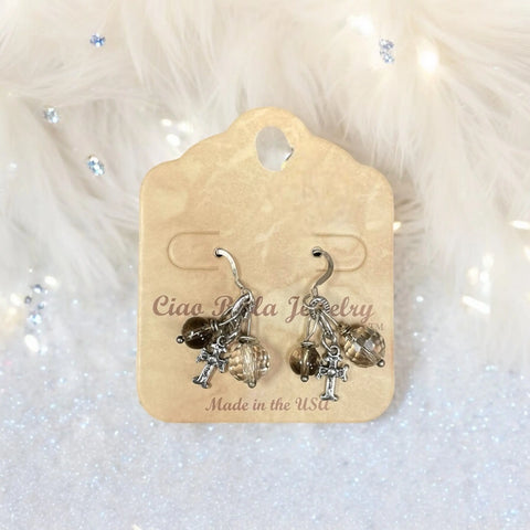 Sterling Silver Cross Cluster Earrings With Light Brown Gemstones – Handcrafted Jewelry | Made in USA Michelle Marie Boutique  Earrings