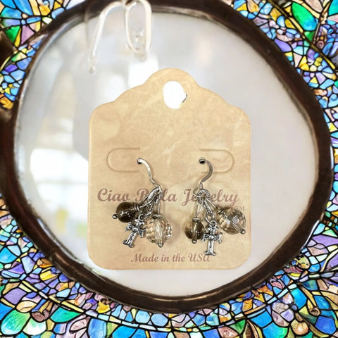 Sterling Silver Cross Cluster Earrings With Light Brown Gemstones – Handcrafted Jewelry | Made in USA Michelle Marie Boutique  Earrings