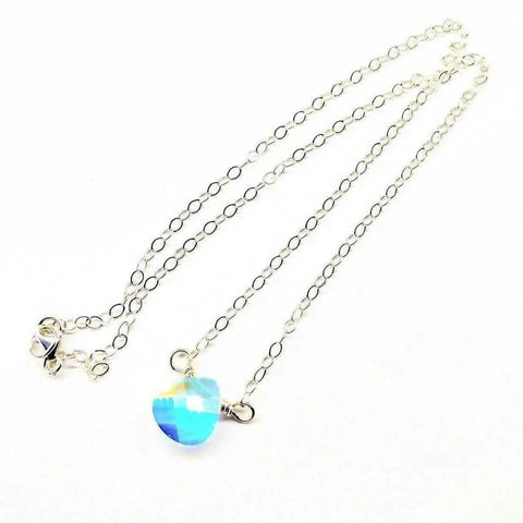Sterling Silver Crystal Briolette Pendant Necklace – 11mm Swarovski Drop | Made in USA Alexa Martha Designs  Necklace
