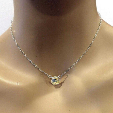 Sterling Silver Crystal Briolette Pendant Necklace – 11mm Swarovski Drop | Made in USA Alexa Martha Designs  Necklace
