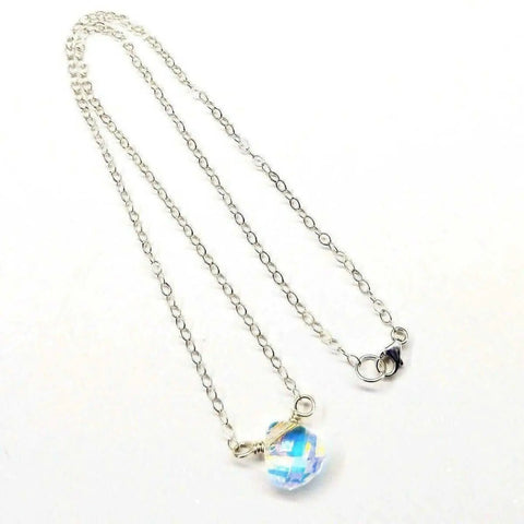 Sterling Silver Crystal Briolette Pendant Necklace – 11mm Swarovski Drop | Made in USA Alexa Martha Designs  Necklace
