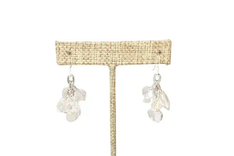 Sterling Silver Gemstone Cluster Earrings – Czech Crystal Accent Drops | Made in USA Michelle Marie Boutique  Earrings