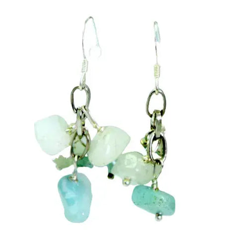 Sterling Silver Gemstone Cluster Earrings – Czech Crystal Accent Drops | Made in USA Michelle Marie Boutique  Earrings