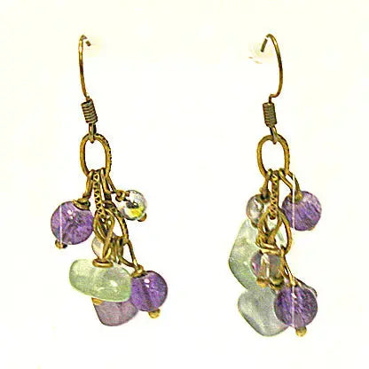 Sterling Silver Gemstone Cluster Earrings – Czech Crystal Accent Drops | Made in USA Michelle Marie Boutique  Earrings