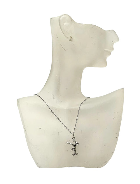 Sterling Silver Gymnast Pendant Necklace – Adjustable Stainless Steel Chain | Made in USA Michelle Marie Boutique  Necklace
