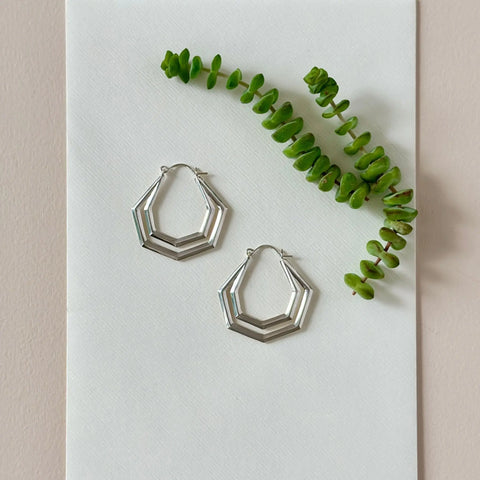 Sterling Silver Hera Hoop Earrings – Handcrafted Greek Design | Made in USA Sarah Cecelia  EARRINGS