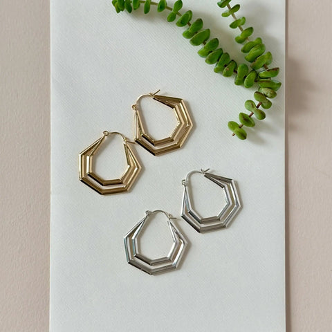 Sterling Silver Hera Hoop Earrings – Handcrafted Greek Design | Made in USA Sarah Cecelia  EARRINGS