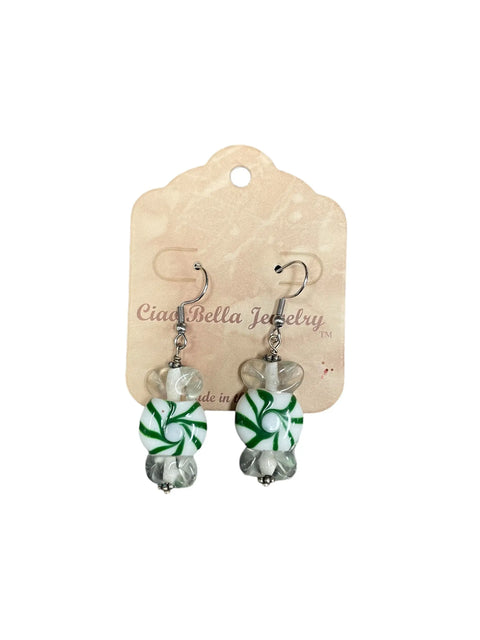 Sterling Silver Holiday Peppermint Candy Earrings – Handcrafted Glass Beads | Made in USA Jewelry Michelle Marie Boutique  Earrings