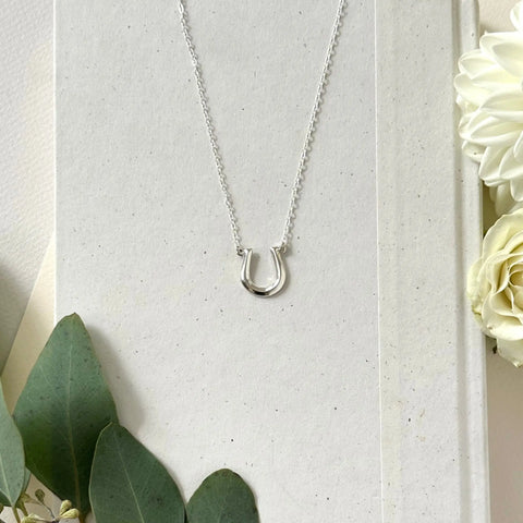 Sterling Silver Modern Horseshoe Pendant Necklace – Handcrafted Jewelry | Made in USA Sarah Cecelia  NECKLACES