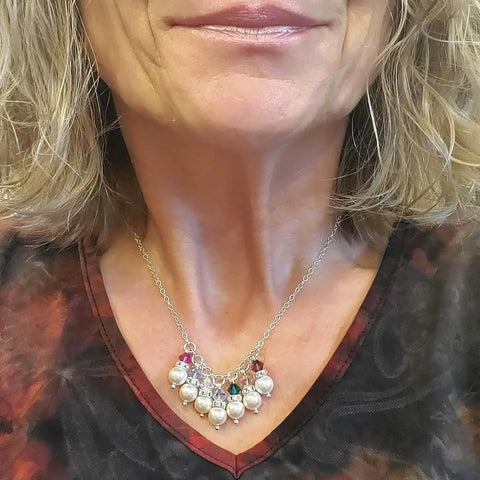 Sterling Silver Pearl Birthstone Necklace – Customizable Crystal Pendant | Handmade in USA Alexa Martha Designs  Necklace