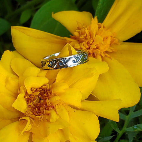 Sterling Silver Pinky Toe & Ocean Wave Band Rings | Handmade in USA Alexa Martha Designs  Ring