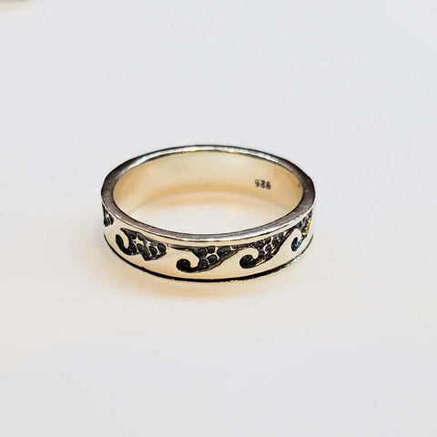 Sterling Silver Pinky Toe & Ocean Wave Band Rings | Handmade in USA Alexa Martha Designs  Ring